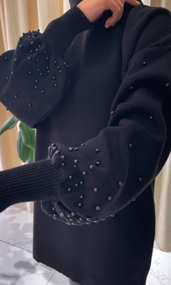 Kol Detay Triko Kazak Siyah s3 jpg63db9 250x417 - Kol Detay Triko Kazak Siyah