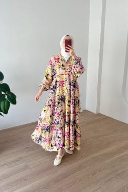 Çiçekli Summer Elbise