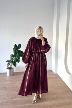 Biyeli Vual Takım Bordo