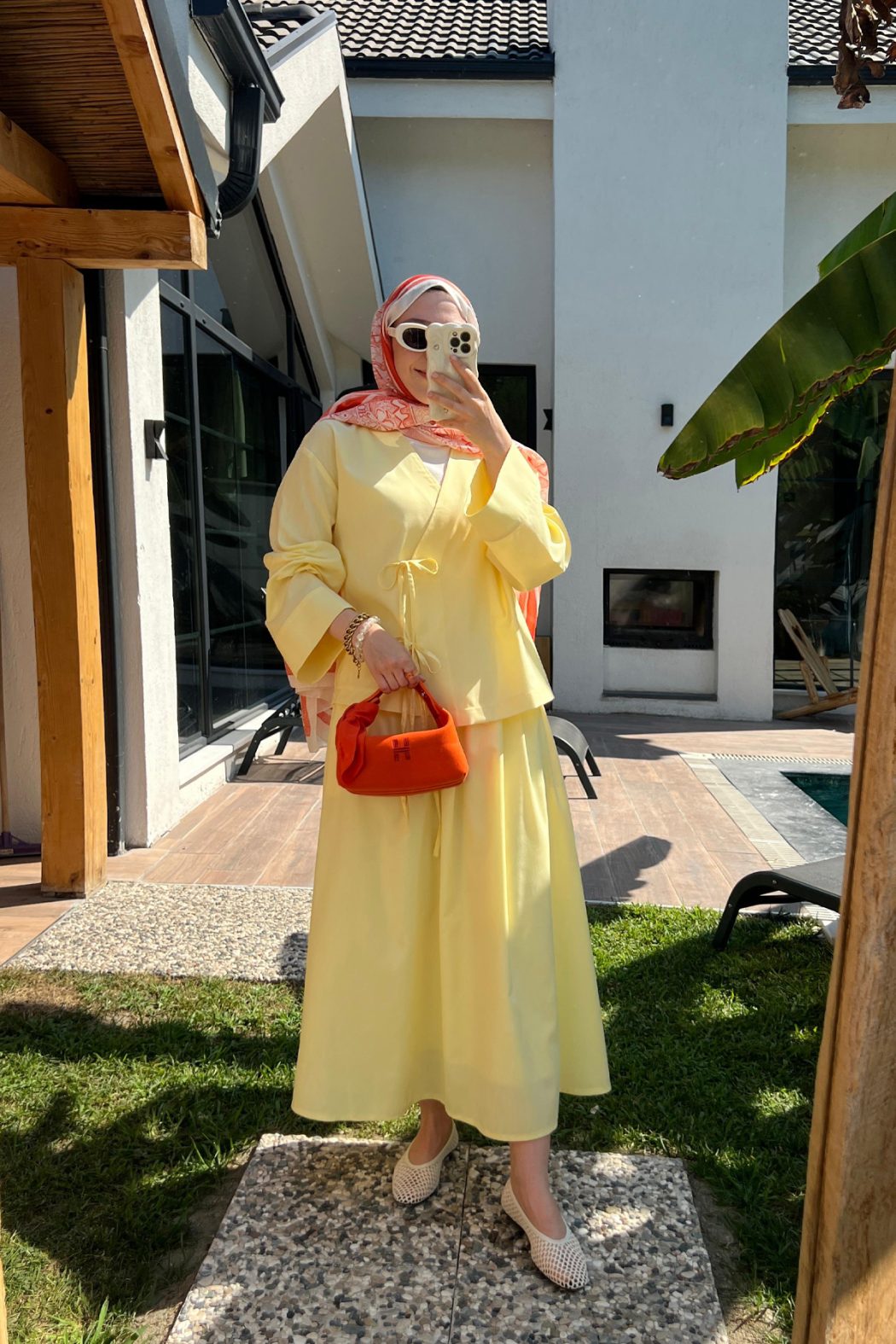 Bağcıklı Kimono Sarı - Görsel 3