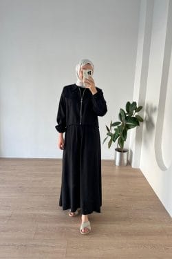 Elbise-Gömlek İkili Takım Siyah - Görsel 2