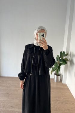 Elbise-Gömlek İkili Takım Siyah - Görsel 4