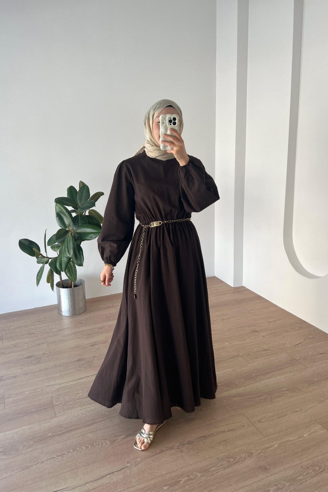 Basic Vual Elbise Acı Kahve - Görsel 2