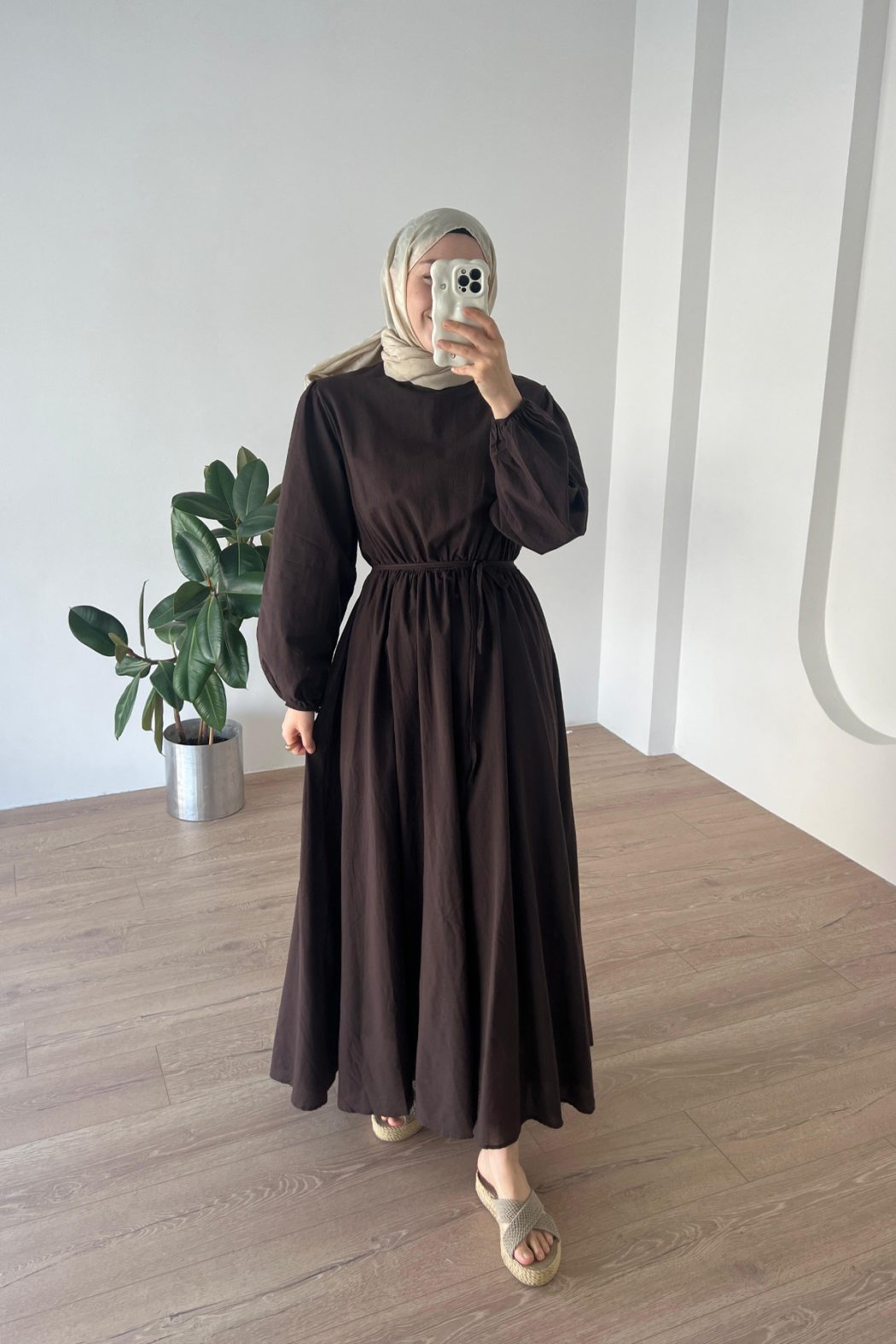 Basic Vual Elbise Acı Kahve - Görsel 5