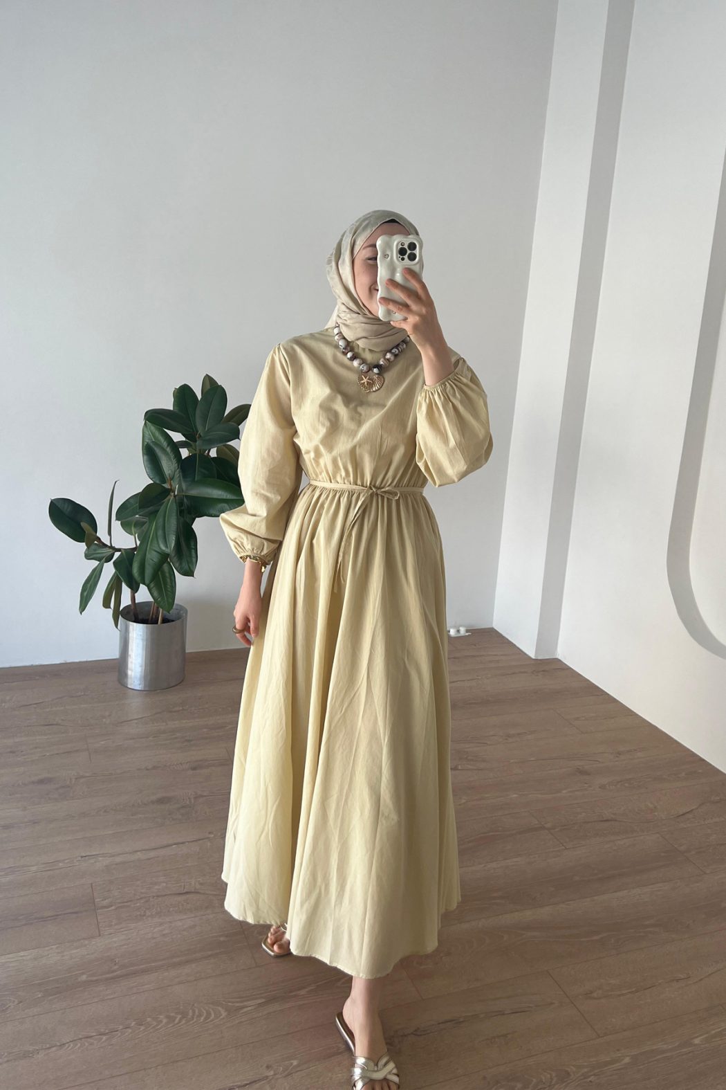 Basic Vual Elbise Butter Yellow - Görsel 4