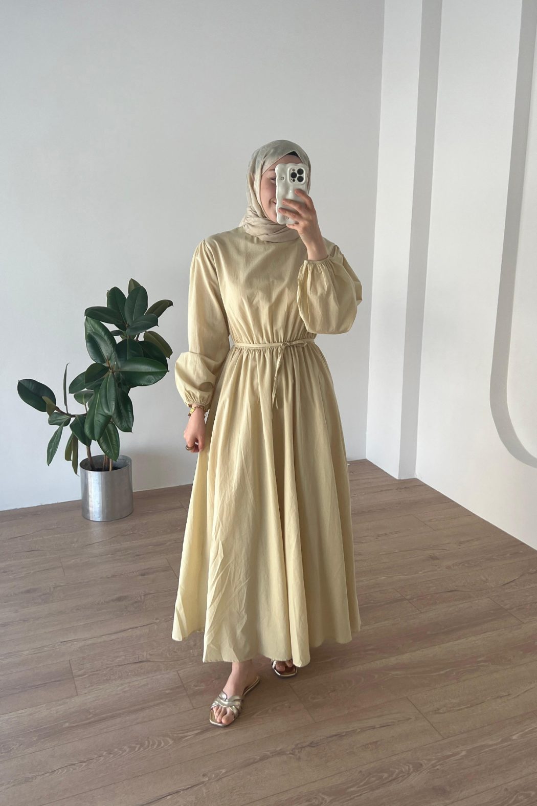 Basic Vual Elbise Butter Yellow - Görsel 3