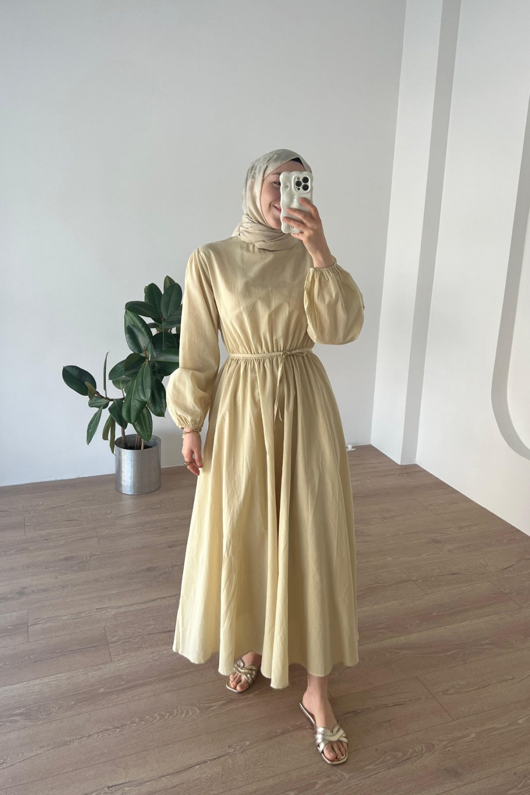 Basic Vual Elbise Butter Yellow - Görsel 2