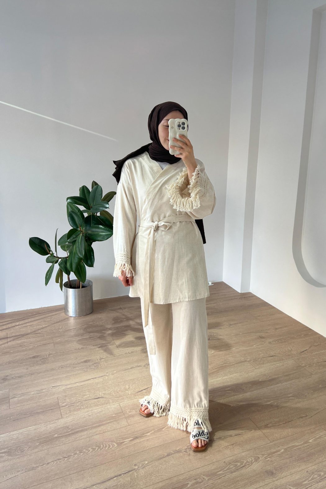 Püsküllü Kimono Takım Kemik - Görsel 2