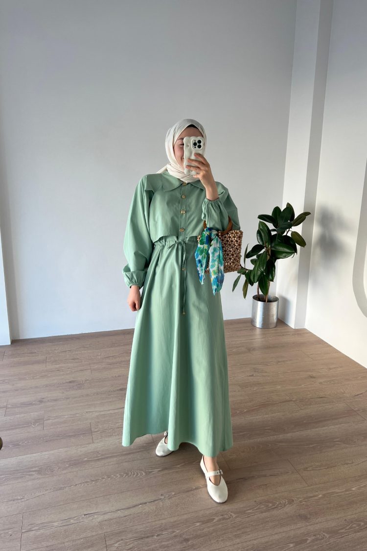Rüzgarlıklı Elbise Mint