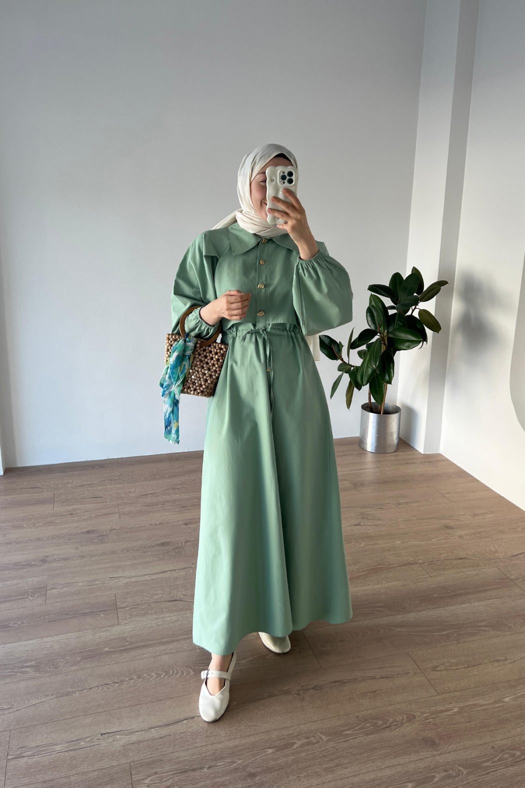 Rüzgarlıklı Elbise Mint - Görsel 2