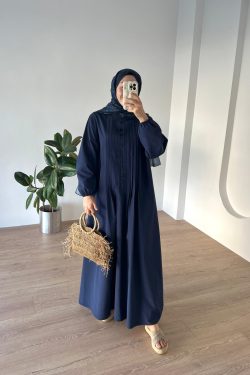 Nervürlü Poplin Elbise Laci - Görsel 5