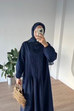 Nervürlü Poplin Elbise Laci - Görsel 4