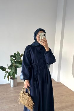 Nervürlü Poplin Elbise Laci - Görsel 3